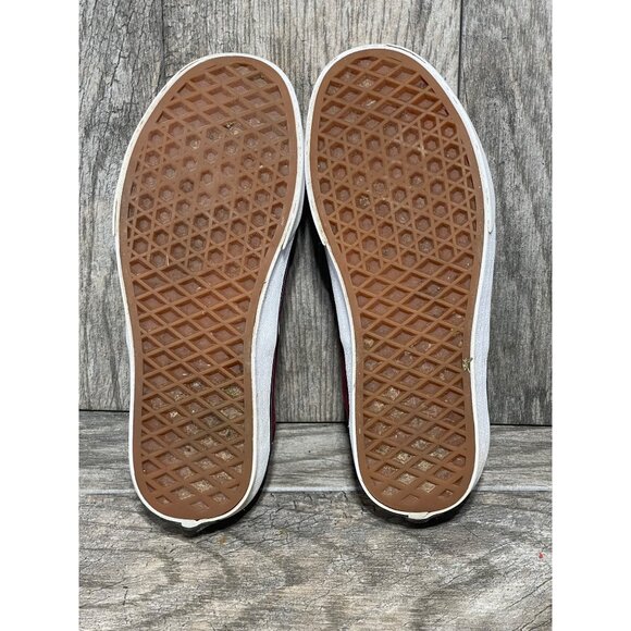 Vans Authentic Low Top Lace Up Red Skater Shoes Women's Size 5.5 - Picture 11 of 11